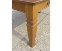 A Good Quality Robust Arts and Crafts Oak Two Drawer Desk - Thumbnail 3