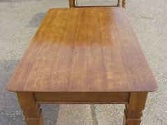 A Good Quality Robust Arts and Crafts Oak Two Drawer Desk - Thumbnail 5
