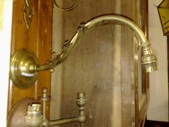 A Single Arts and Crafts Brass Wall Light with Stylized Leaf Detail - Thumbnail 3