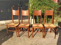 William Birch. Two sets of four oak rush seat dining chairs. - Thumbnail 1
