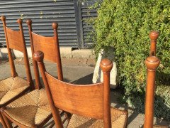 William Birch. Two sets of four oak rush seat dining chairs. - Thumbnail 3