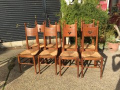 William Birch. Two sets of four oak rush seat dining chairs. - Thumbnail 5