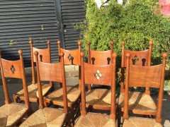 William Birch. Two sets of four oak rush seat dining chairs. - Thumbnail 6