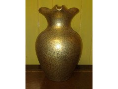 Edmund Elton for The Sunflower Pottery. A gold crackle glazed tall ewer - Thumbnail 4