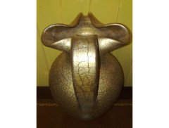 Edmund Elton for The Sunflower Pottery. A gold crackle glazed tall ewer - Thumbnail 7