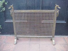 A Good Quality Fire Screen with Dragon Style Heads - Thumbnail 2