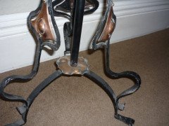 A Stylish Decorative Wrought Iron Adjustable Floor Standing Candelabra - Thumbnail 3