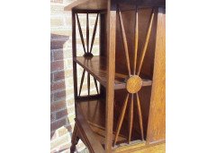 Liberty and Co. A rare Arts and Crafts oak bureau with Moorish details - Thumbnail 4