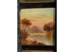 A late Victorian or early Edwardian fire insert with painted scenes to the tiles - Thumbnail 5