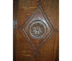 A Good Quality Gothic Revival Oak Knee Hole Partners Desk - Thumbnail 11