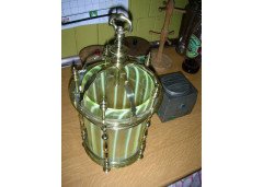 A brass electric ceiling light with it's original Vaseline liner - Thumbnail 3
