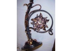 A stylish pair of Arts and Crafts copper and iron wall lights - Thumbnail 3
