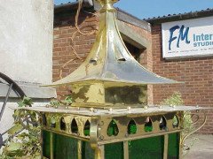 C F A Voysey (style of).An Arts and Crafts brass Lantern - Thumbnail 1