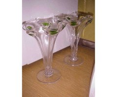 A pair of Arts and Crafts glass vase - Thumbnail 2