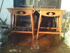 Liberty and Co. A pair of Arts and Crafts oak sidetable - Thumbnail 1
