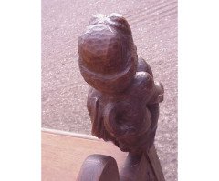 A Celtic Arts and Crafts carved oak settle with carved dragons to the tops - Thumbnail 31