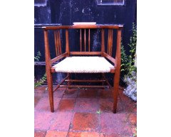 A stylish Arts and Crafts Glasgow style armchair fully restored and professionaly re-rushed. - Thumbnail 1