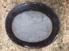 An Arts and Crafts pewter mirror with decorative heart and abstract line details - Thumbnail 5