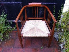 A stylish Arts and Crafts Glasgow style armchair fully restored and professionaly re-rushed. - Thumbnail 2