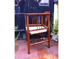 A stylish Arts and Crafts Glasgow style armchair fully restored and professionaly re-rushed. - Thumbnail 3