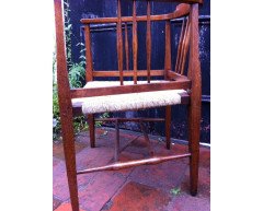 A stylish Arts and Crafts Glasgow style armchair fully restored and professionaly re-rushed. - Thumbnail 5