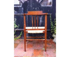 A stylish Arts and Crafts Glasgow style armchair fully restored and professionaly re-rushed. - Thumbnail 6