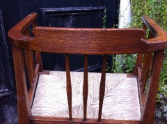 A stylish Arts and Crafts Glasgow style armchair fully restored and professionaly re-rushed. - Thumbnail 7