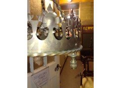 Gothic Revival Brass Ceiling Light with Pierced Cresting c.1895 - Thumbnail 6