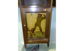 Shapland and Petter. A wall cabinet with Golfing panel and copper strap hinges - Thumbnail 3