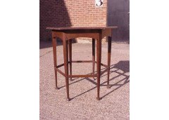 Liberty and Co. a Six Leg Side Table with Subtle Herringbone and Line Inlay to the Top Edge - Thumbnail 2
