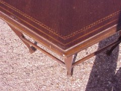 Liberty and Co. a Six Leg Side Table with Subtle Herringbone and Line Inlay to the Top Edge - Thumbnail 3