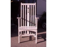 C R Mackintosh (style of). A white painted armchair - Thumbnail 1