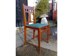 A set of four Arts and Crafts oak dining chairs - Thumbnail 9