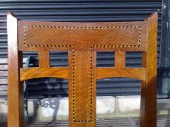 A set of four Arts and Crafts oak dining chairs - Thumbnail 12