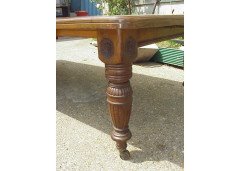 A Gothic revival oak extending dining table with three extra leaves - Thumbnail 4