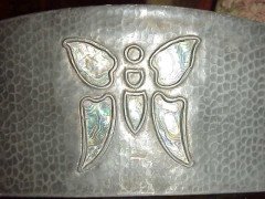 Liberty and Co. A hand hammered and riveted Pewter mirror - Thumbnail 3
