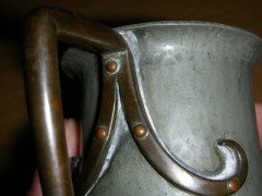 Birmingham Guild of Handicraft. A little pewter jug - Thumbnail 4