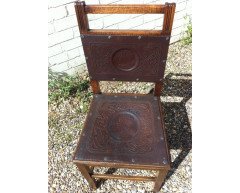 A rare Art Nouveau side chair with a beautiful Art Nouveau maiden - Thumbnail 3