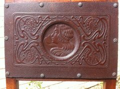 A rare Art Nouveau side chair with a beautiful Art Nouveau maiden - Thumbnail 5