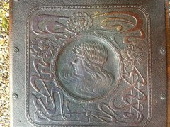 A rare Art Nouveau side chair with a beautiful Art Nouveau maiden - Thumbnail 9
