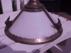 A period brass light fitting with winged Cherubs - Thumbnail 4