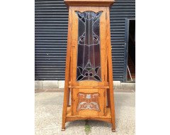 E A Taylor. A rare Arts and Crafts Glasgow school oak grandfather clock with inlaid pewter motto to the top 'TIME FLIES'. - Thumbnail 7