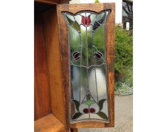E A Taylor. A rare Arts and Crafts Glasgow school oak grandfather clock with inlaid pewter motto to the top 'TIME FLIES'. - Thumbnail 12