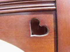 E A Taylor for Wylie and Lochhead. An Arts and Crafts display/sideboard with green glass Voysey style tree details - Thumbnail 8