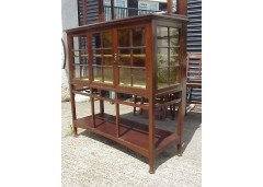 E A Taylor for Wylie and Lochhead. An Arts and Crafts display/sideboard with green glass Voysey style tree details - Thumbnail 9