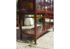 E A Taylor for Wylie and Lochhead. An Arts and Crafts display/sideboard with green glass Voysey style tree details - Thumbnail 10