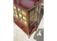 E A Taylor for Wylie and Lochhead. An Arts and Crafts display/sideboard with green glass Voysey style tree details - Thumbnail 12