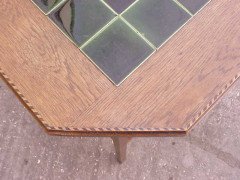 A Very Stylish Little Arts and Crafts Green Tiled Top Table - Thumbnail 4