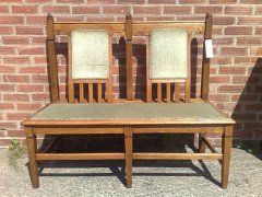 Wylie & Lochhead. Five Glasgow School Oak Benches with Shaped Back Rests - Thumbnail 1