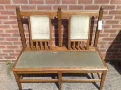 Wylie and Lochhead. Five Glasgow School Oak Benches with Shaped Back Rests. - Thumbnail 2